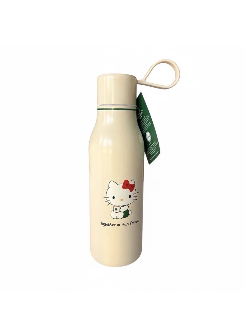 Hello Kitty Dark Green Tag with White Logo